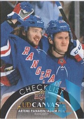 2021-22 Upper Deck UD Canvas Checklist #C210 Adam Fox Artemi Panarin NY Rangers